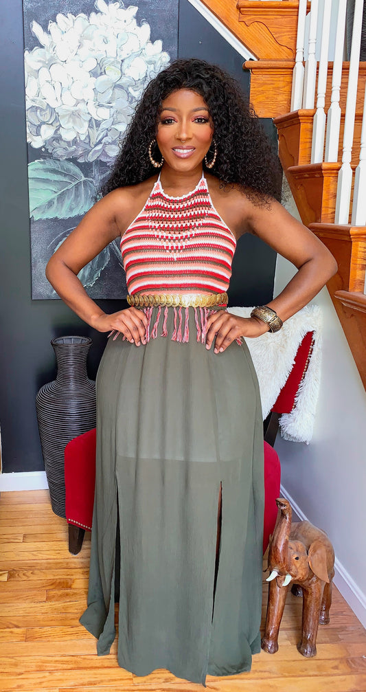 Boho Crochet Maxi Dress