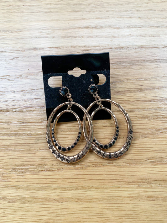 Bronze Circle Drop Earrings
