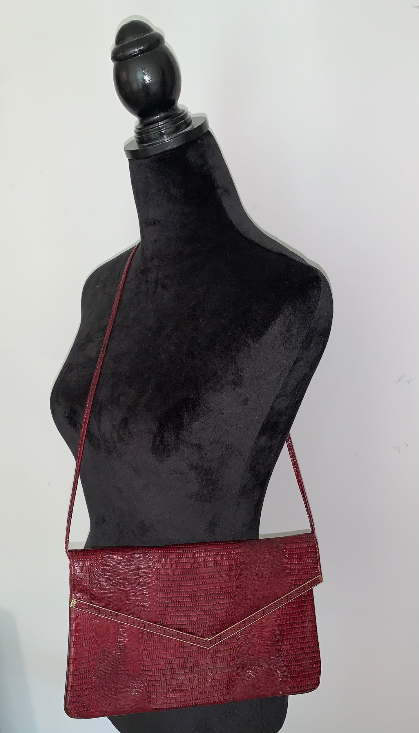 Burgundy Strapped Envelope Purse