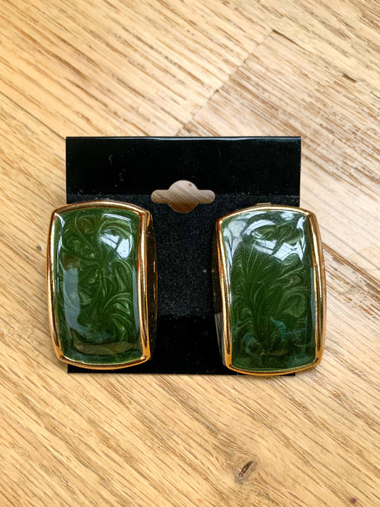 Green Stud Earrings