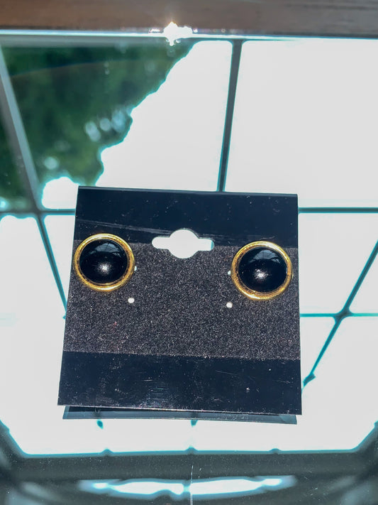 Black Circle Earrings