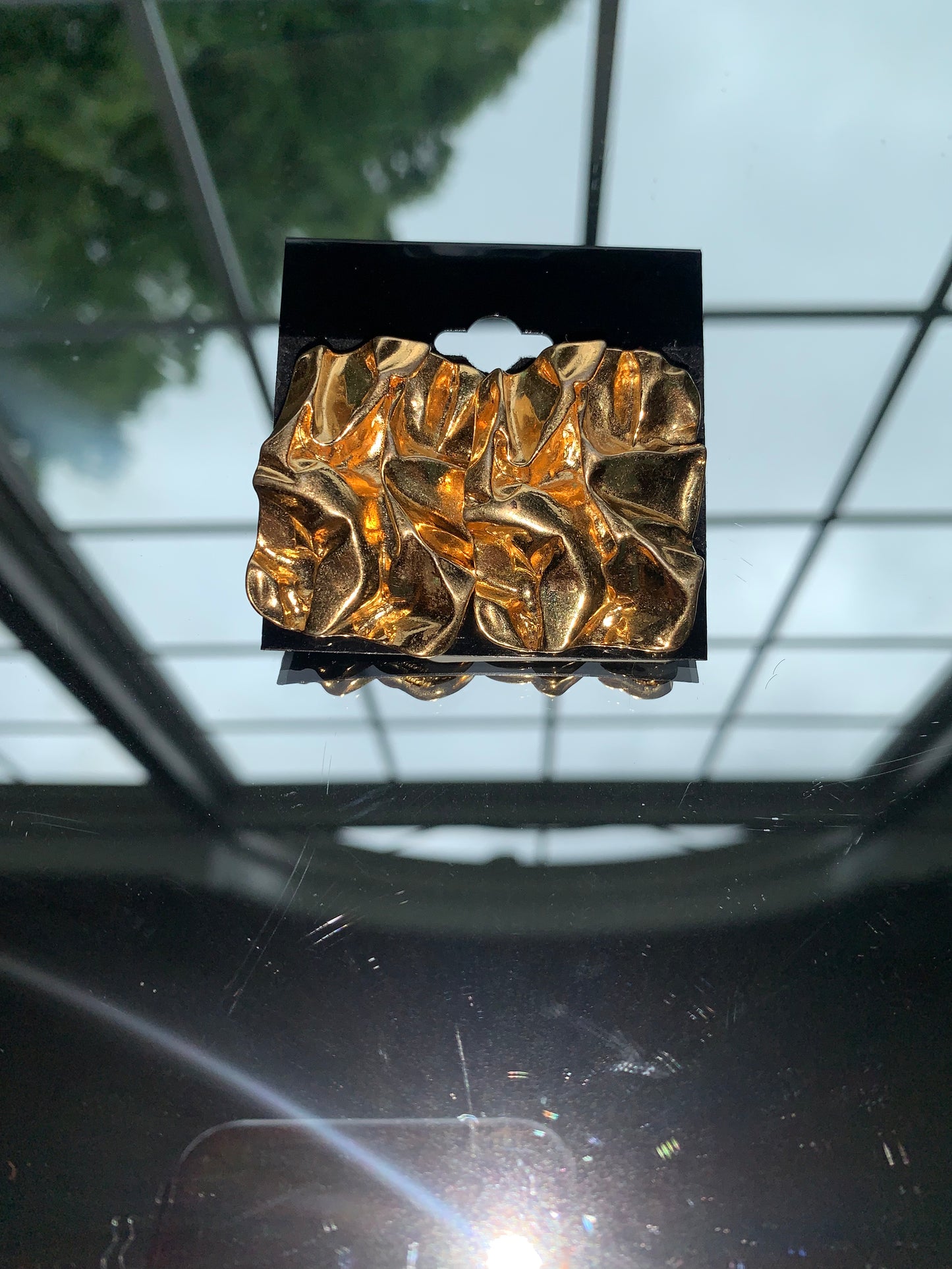 Gold Textured Earrings